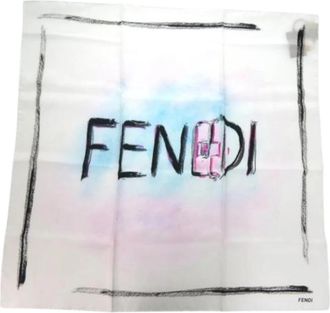 Fendi Pre-owned Zijden Vierkante Sjaal - Dames - Vintage Accessoires - Veelkleurig - ONE Size - Vintage