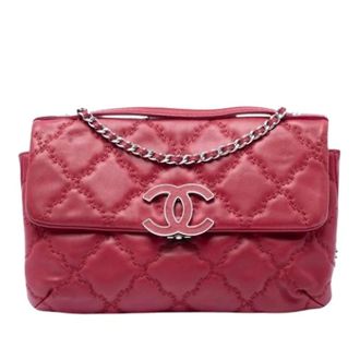 Chanel Pre-owned Hamptons Flap - Dames - Pre-owned - Rood - Maat: ONE Size Leer