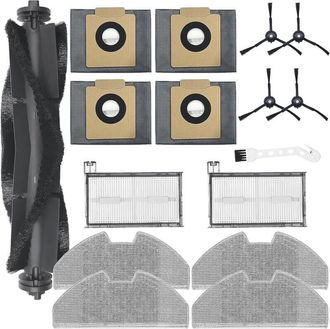 OEM Accesorios De Repuesto Aplicables Para Aspiradora Robot Eufy X8 Pro, Cepillos Giratorios + 4 Pa&ntilde;os + 2 Bolsas Para Polvo + 4 Cepillos Laterales + 2 Fi