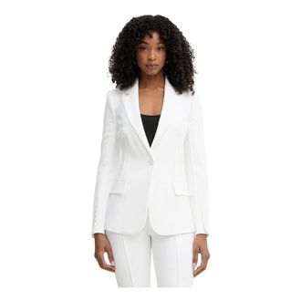 Elisabetta Franchi Dames, Jassen, Wit, Maat: XS Leer