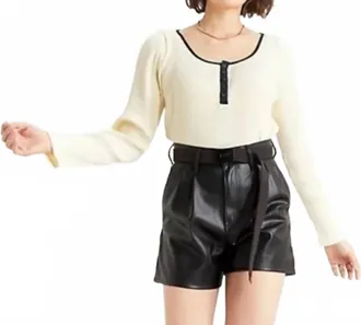 Levi's High Rise Faux Leather Shorts In Black