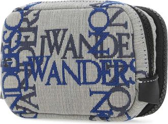 J.W.Anderson Womens Embroidered Fabric Beauty Case Navy Card Cases