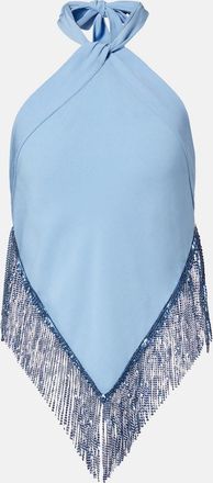 Paco Rabanne Chainmail halterneck cr&ecirc;pe top