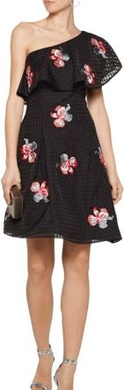 Sachin & Babi Anita Embroidery One Shoulder Dress In Black