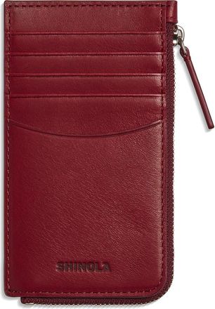 Shinola Leather Zip Around Card Case in Ruby at Nordstrom