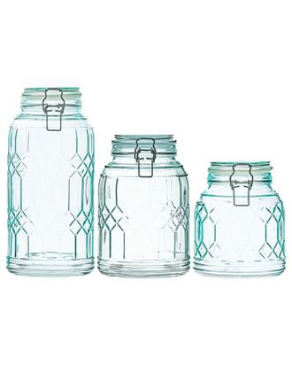 10 Strawberry Street Set Of 3 Bleeker Glass Canisters
