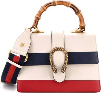 Gucci Dionysus Bamboo Top Handle Bag Colorblock Leather Medium satchel - Zwart