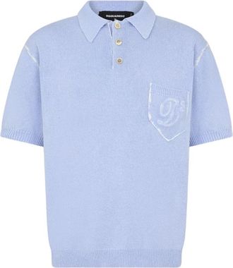 Dsquared2 Dsquared 2 T-shirts en Polos - Heren - Polos - Blauw - S - Nylon - Tops