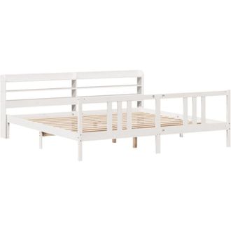 vidaXL Estructura De Cama Con Cabecero Sin Colch&oacute;n Blanco 200x200 Cm Vidaxl