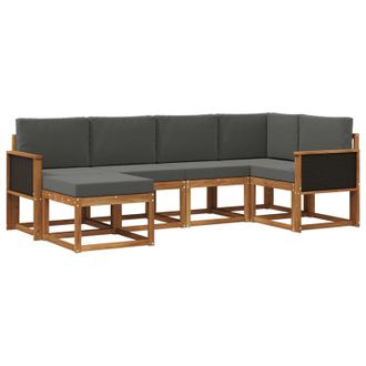 vidaXL Conjunto De Sof&aacute;s De Exterior 6 Pcs Natural Y Antracita Vidaxl