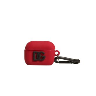 Dolce & Gabbana Phone Accessories, male, Red, Size: ONE SIZE Embossed Silicone Airpods Case