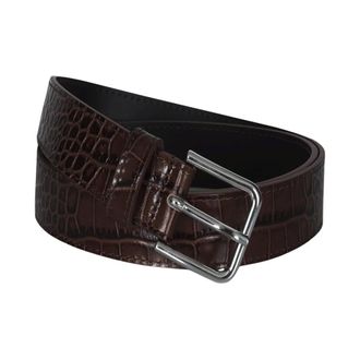 Frankie Shop Toni Croc Patent Leather Belt - female - The Frankie Shop - Belts - Brown - ONE SIZE - Accessories