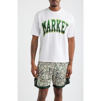 Market SMILEY Take the Gold Arc Logo Graphic T-Shirt in White at Nordstrom, Size Xx-Large