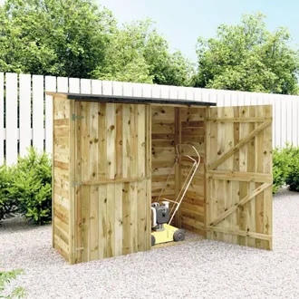 vidaXL Vidaxl Caseta Para Le&ntilde;a Madera De Pino Impregnada 300x90x176 Cm