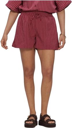 Catwalk Junkie Striped Pull On Short - Dames - Korte Broeken - Rood - M - Korte Broeken