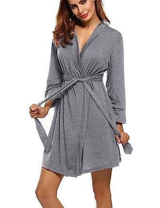 Peignoir Femme Élégant Manches 3/4 - Léger, Confy, Style Kimono - Taille S à XXL