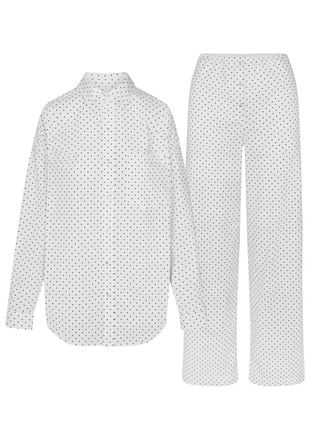 SKIMS Oversized Cotton-poplin Sleep set - Black And White - M (UK12-14)