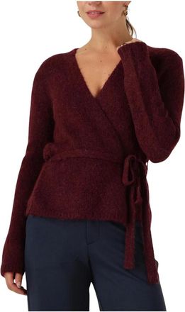 Selected Slfgabella LS Knit Belt Cardigan - Dames - Vesten - Paars - S - Truien & Vesten