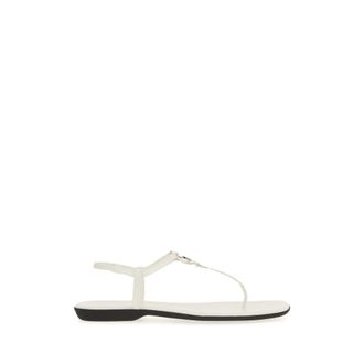 Gucci Thong Sandal with Interlocking G - female - Gucci - Flat Sandals - White - 6 UK - Shoes