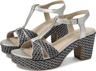 Eric Michael Eric Michael Valencia Sandal Womens Black Silver Leather Block Heel FD1438
