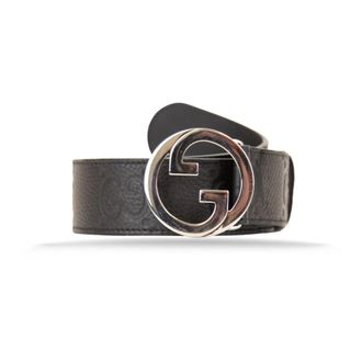Gucci GG Embossed Leather Belt - Heren - Riemen - Zwart - 70 CM - Leer - Accessoires