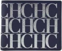 Carolina Herrera Baobab Leren CH Initialen Portemonnee - Dames - Portefeuilles - Blauw - ONE Size - Accessoires