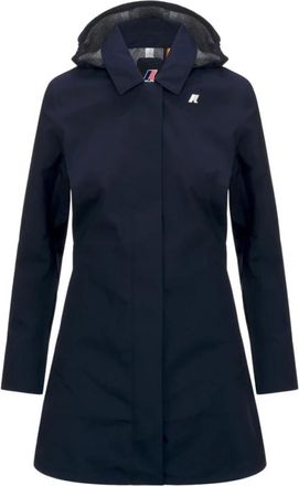 K-Way Mathy Bonded Jersey - Dames - Regenjassen - Blauw - S - Leer - Jassen