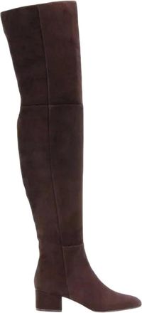 Generic Women Over Knee Suede Boots Round Toe Mid Heel Warm Lined Winter Elegant Long Boot