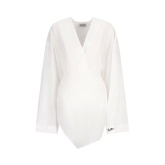 The Attico Kleedjes, Dames, Wit, S, Stijlvolle Mini Jurk voor Vrouwen