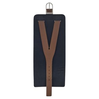 Dior Womens Thick Cuff Bracelet in Black Leather - Mocha Sheepskin - One Size