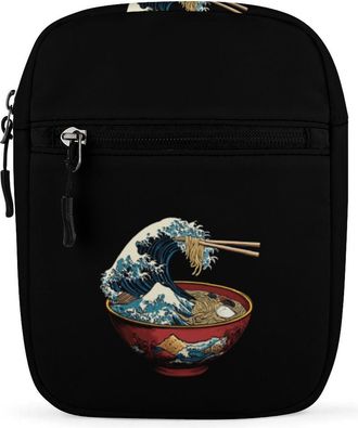 Generic Japanese Kanagawa Wave Ramen Crossbody Bag Adjustable Satchel Cute Shoulder Bag Lightweight Sling Bags