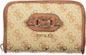 Guess Samantha SLG Portemonnee - Dames - Portefeuilles - Beige - ONE Size - Polyester - Accessoires