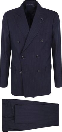 Lardini Heren, Pakken, Blauw, Maat: 3XL