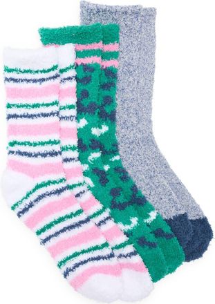 Nordstrom Rack 3-Pack Butter Crew Socks in Green Animal Print at Nordstrom Rack