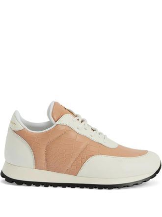 Giuseppe Zanotti Jimi crocodile-effect leather sneakers - Neutrals