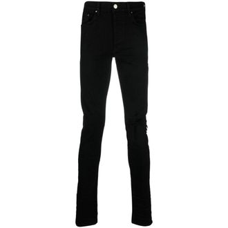 Amiri Mens Slim Fit Broken Ripped Black Denim Jeans Cotton - Size 34W/32L