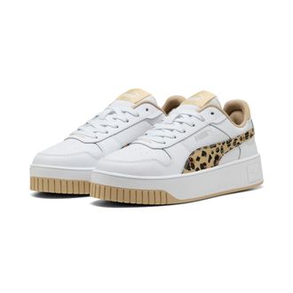 Puma Sneaker PUMA CARINA STREET ANIMAL FLAIR, Damen, Gr. 36, puma wei&szlig;, toasted almond, puma silber, Lederimitat, animal-print, Schuhe Sneaker