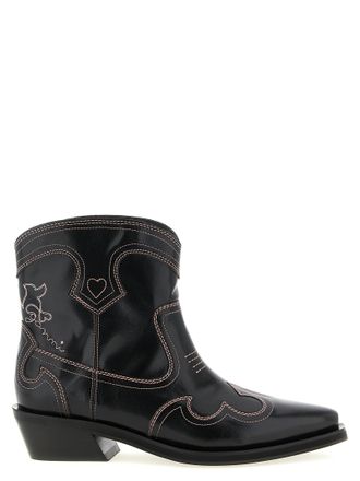 Ganni Black Polyethylene Chelsea Womens Boots