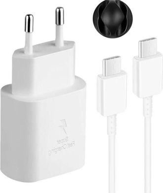 OEM [mai Usato]caricabatterie Rapido Da 25 W + Cavo Da Usb-c A Usb-c, Compatibile Con Samsung, Bianco