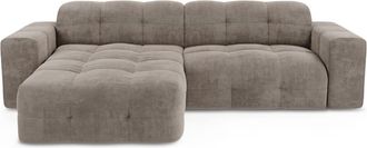 Sia Home Sof&aacute; esquinero izquierdo 5 plazas terciopelo topo 230 cm