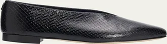 Jimmy Choo London Margot Embossed Leather Ballerina Flats
