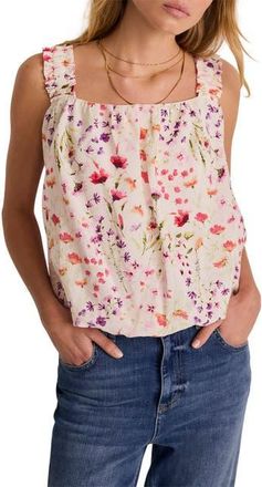 Mint Velvet Print Bubble Hem Top in Pink at Nordstrom, Size X-Large