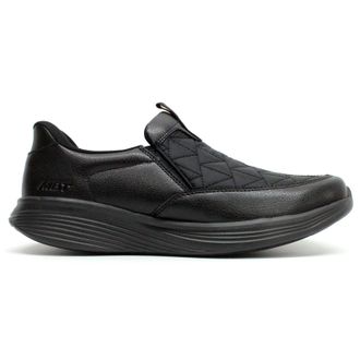 Mbt SF-3000 Leather Textile Mens Loafers Shoes - Black Black - Size:UK 10.5