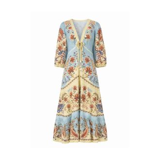Farm Rio FARM Rio, Maxi Dresses, female, Multicolor, Size: XS Boho Beauty Butter Maxi Dress