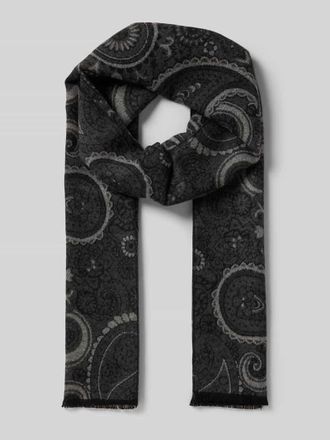 Christian Berg Schal mit Ausfransungen in Anthrazit, Größe 1