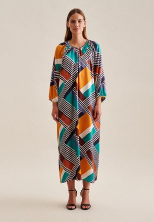 Seidensticker Sommerkleid SEIDENSTICKER Schwarze Rose, Damen, Gr. XXL(44), Normalgr&ouml;ssen, blau (dunkelblau), 100% Viskose, gemustert, regular fit, Rundhals, Kleider