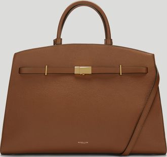 DeMellier The Hudson in Tan Small Grain Leather Tote & Work bag