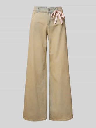 Review Wide Leg Jeans mit Schleifen-Detail in Sand, Gr&ouml;&szlig;e 30
