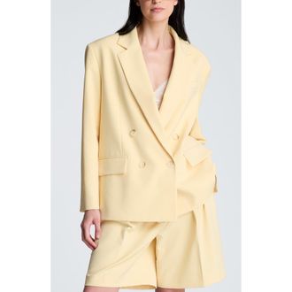 Kenneth Cole Oversize Double Breasted Jacket in Pastel Yellow at Nordstrom, Size X-Small