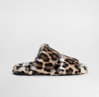 Dolce & Gabbana Leo Kid Leather Slides - Woman Slides And Mules Print 37